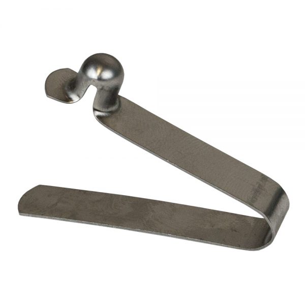 pojistka kola vozíku, pružinová - Push button wheel lock stainless steel Optimist trolley