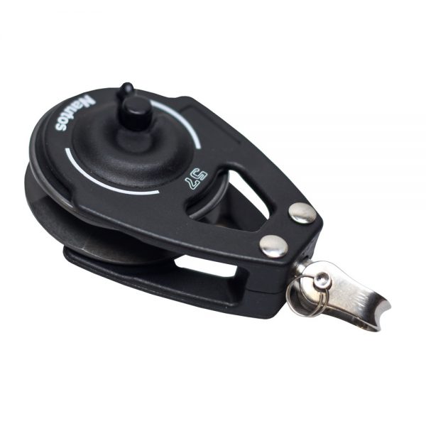 ráčna hlavní otěže 57mm ekonomická varianta - 57mm black ratchet Optimist mainsheet block